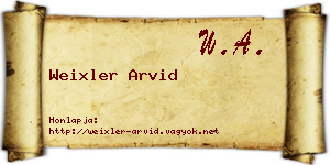 Weixler Arvid névjegykártya